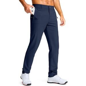 NWT G Gradual Men's Golf Pants Slim Fit Stretch Dress Pants Navy W30 L30 Zipper